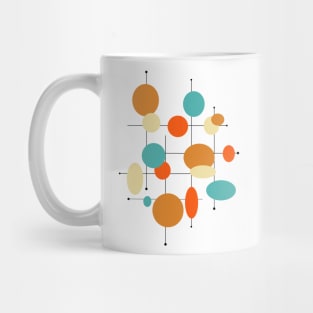 Colorful Geometric Circles Lines Mid Century Mug